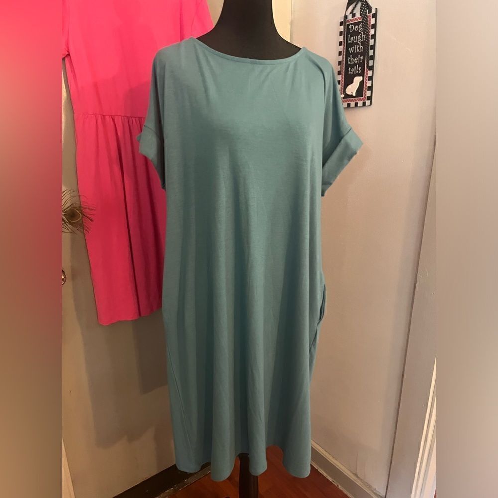 NWOT Zenana Teal dress with pockets size XL. 🛍️💕
